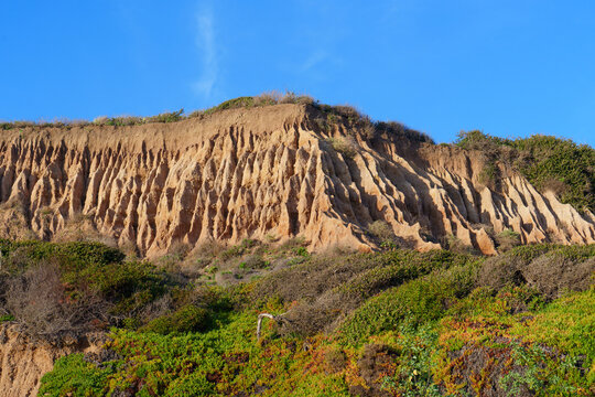 Eroded Coastal Bluffs at El Matador State Beach in Malibu California