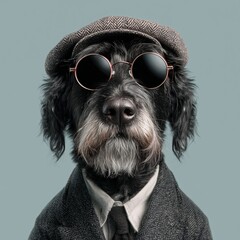 Dapper Dog in Vintage Fashion: Playful AI Portrait