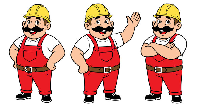 working man character design illustration