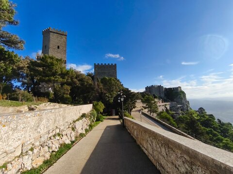 historical city of Erice at sicily italy