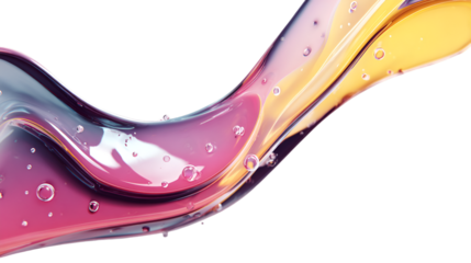 A vibrant and colorful liquid wave with bubbles on a black background