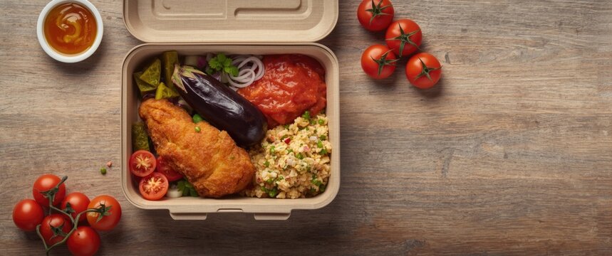 Challah and Tomato Sauce Accompanied Eggplant Schnitzel