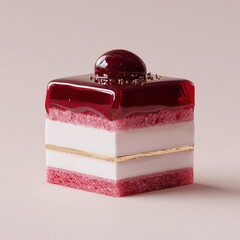 Luxury Red Berry Truffle Cake with Gilded Decoration
