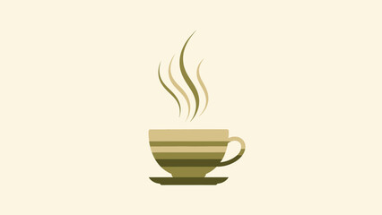 Obraz premium Minimalist Coffee Cup With Steam Vector Illustration Perfect For Coffee Shop Branding