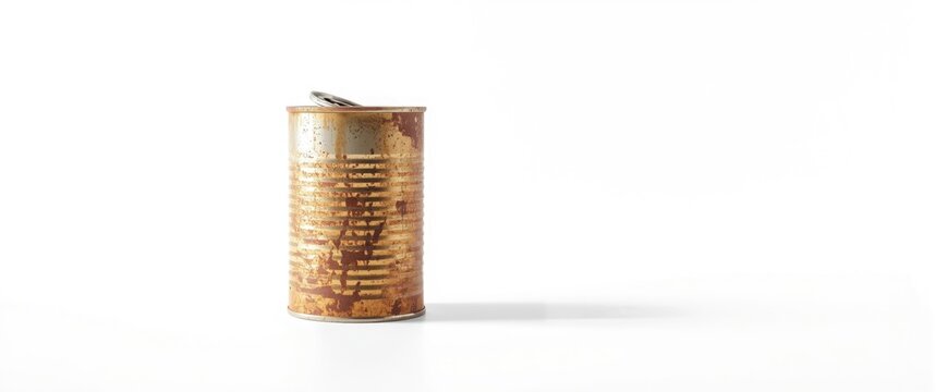 Rusty can on a white background