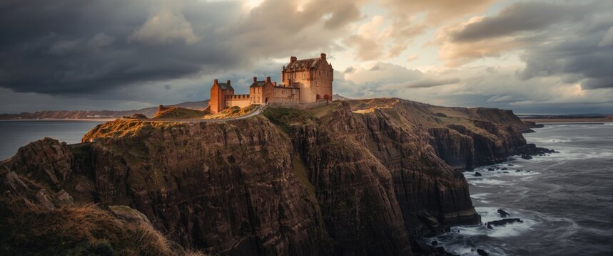 Located in Stonehaven, UK, Dunnottar Castle is a historic medieval castle dating to the early Middle Ages