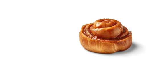 Isolated Cinnamon Sticky Roll Image