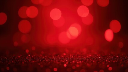red glitter vintage lights background with defocused bokeh texture abstract glowing illumination on dark backdrop concept of creative industry advertising design business