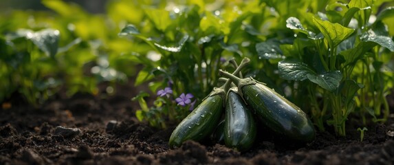 Obraz premium Eggplants cultivated in bio seedbed