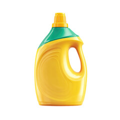 Yellow liquid soap bottle isolated on transparent background