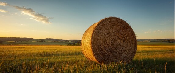 Fototapeta premium Hay bale detailed shot