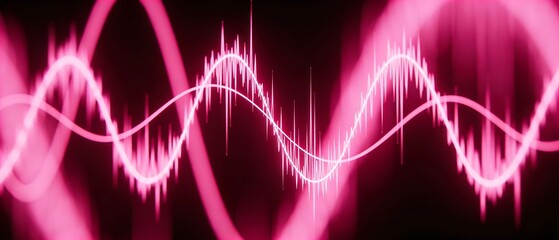 エッジの効いた電気ピンクの波形アート