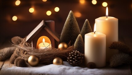 Advent Candles And Creche Week 4