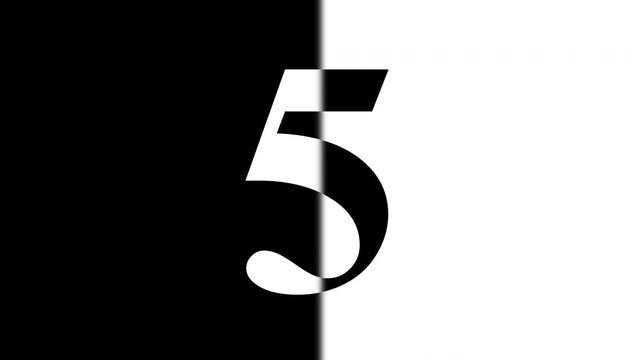 Ten second countdown clock created for clear pre-roll timing. Bold black and white typography with balanced contrast design. Suitable for video intros, live events, broadcast transitions