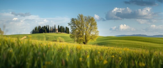 Naklejka premium Meadows in Tuscany, Italy