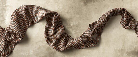 Naklejka premium Striped silk fabric with a design similar to a fairytale hero's vest, in a White Rabbit patchwork mosaic pattern