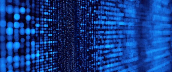 Abstract blue background featuring close-up of pixels