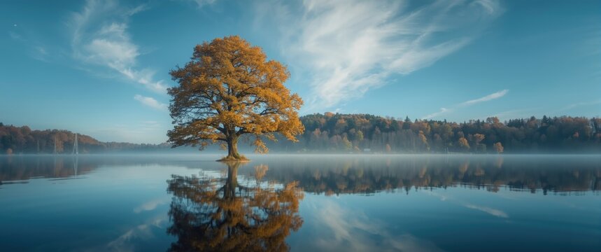 Lake Scene During Autumn Afternoon