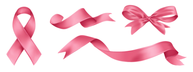 Awareness campaign pink ribbon graphic design on transparent background
