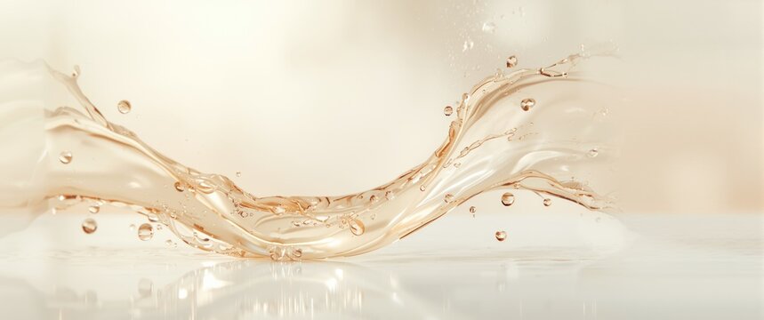 Close-up of transparent cosmetic texture, including skin serum or washing gel, with macrophotography and copy space