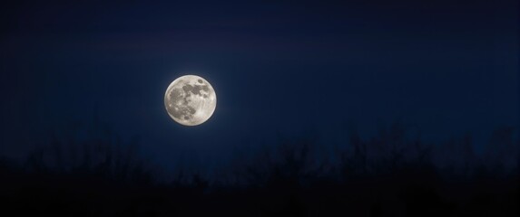 Full moon - the Earth's view of the Moon's round, illuminated face, commonly seen as the most prominent lunar phase
