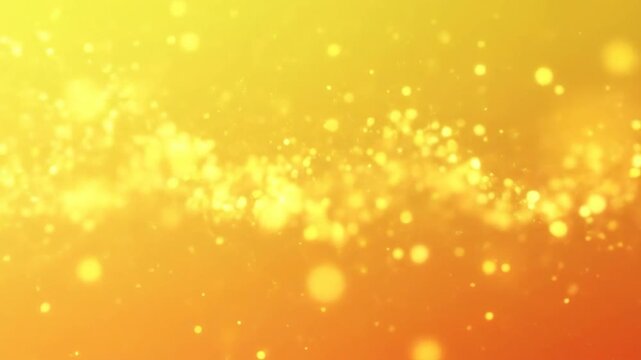 Abstract orange and yellow gradient background with sparkling bokeh lights effect.