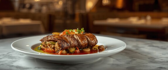 nHunter wrap dinner showcased with excellent presentation