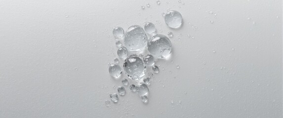 Water droplets on a gray backdrop