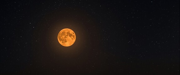 Fototapeta premium August's Full Sturgeon Supermoon: The Perigean Corn and Harvest Moon