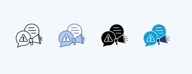 Crisis Communication Multiple Icon Illustration Vector