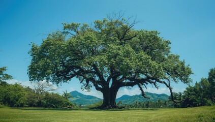 Fototapeta premium Tropical tree in Martinique, ideal for environmental or botanical backgrounds