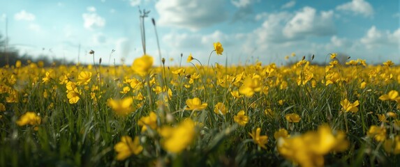 Obraz premium A sunny day among spring flowers