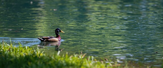Naklejka premium Boating Lake Duck Photography Snapshot