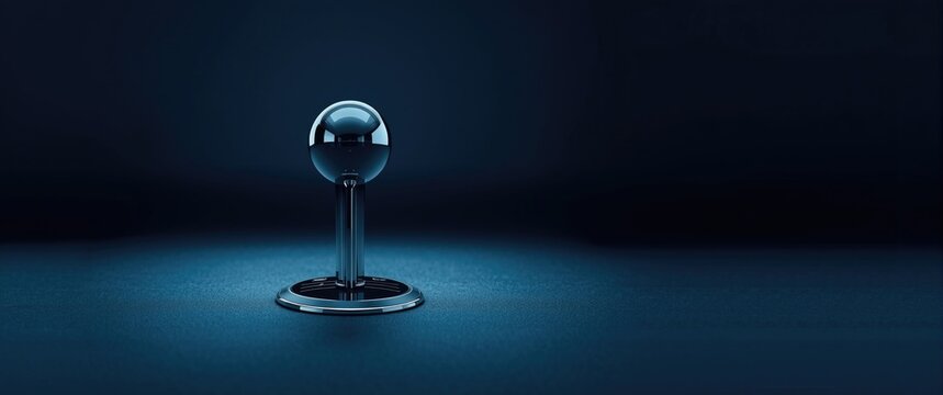 Car gearstick with a blue background setting