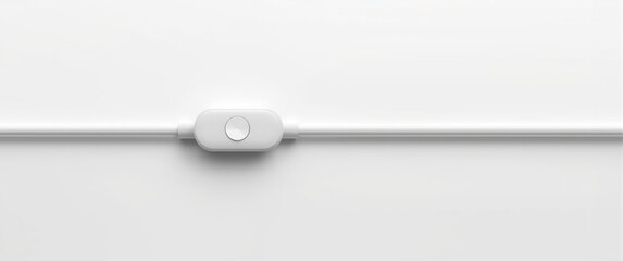 Modern white electric extension cord with a switch on a white backdrop
