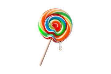 Colorful Rainbow Swirl Lollipop with Melting Honey Drips