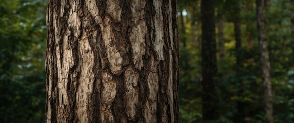 Obraz premium Mahogany tree bark up close revealing complex natural patterns and textures, perfect for organic and nature-based design inspiration
