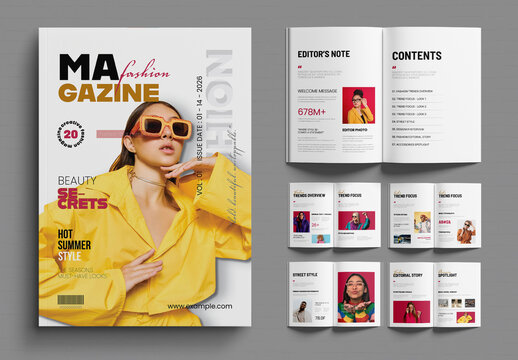 Modern Fashion Magazine Print Layout Template