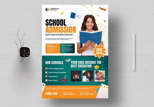 School Admission Flyer Template