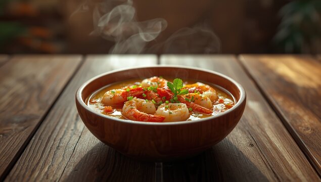 Shrimp moqueca featuring chives, parsley, and pepper, highlighting culinary freshness, World Ocean Day