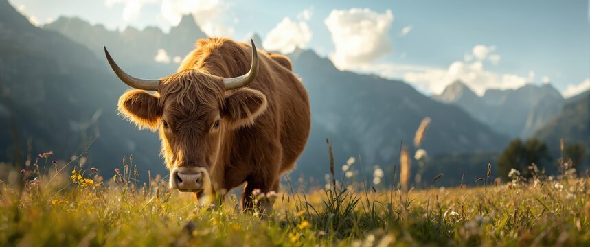 Alpine cow scene