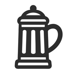 Beer Stein Silhouette Oktoberfest Flat Vector