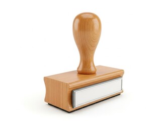 Classic wooden stamp with metal plate