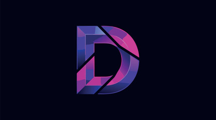 Fototapeta premium D typography, D letter, D logo