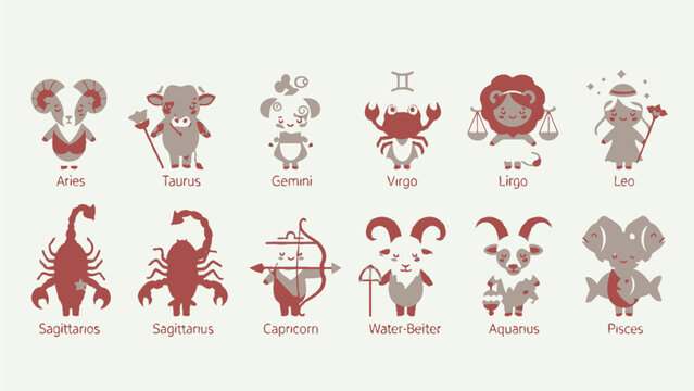Zodiac Signs Illustrations Set