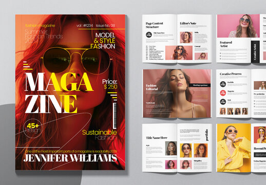 Modern Fashion Magazine Editorial Layout Template