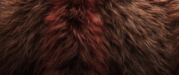 Macro shot of brown and red animal fur and hair surface