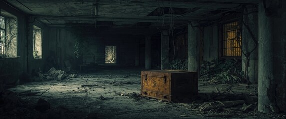 Fototapeta premium Abandoned subterranean storage in a Soviet military installation