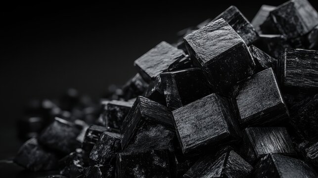 Polished Obsidian Stones in a Macro Close Up