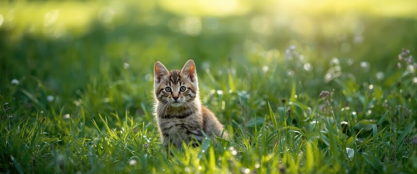 Sweet kitten at the park